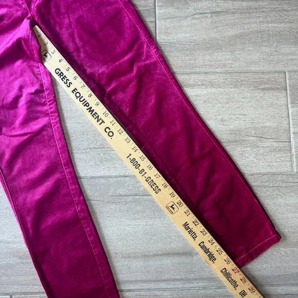PAIGE Margot Ankle High Rise Pink Velvet Skinny Jeans Size 26 - Picture 6 of 10